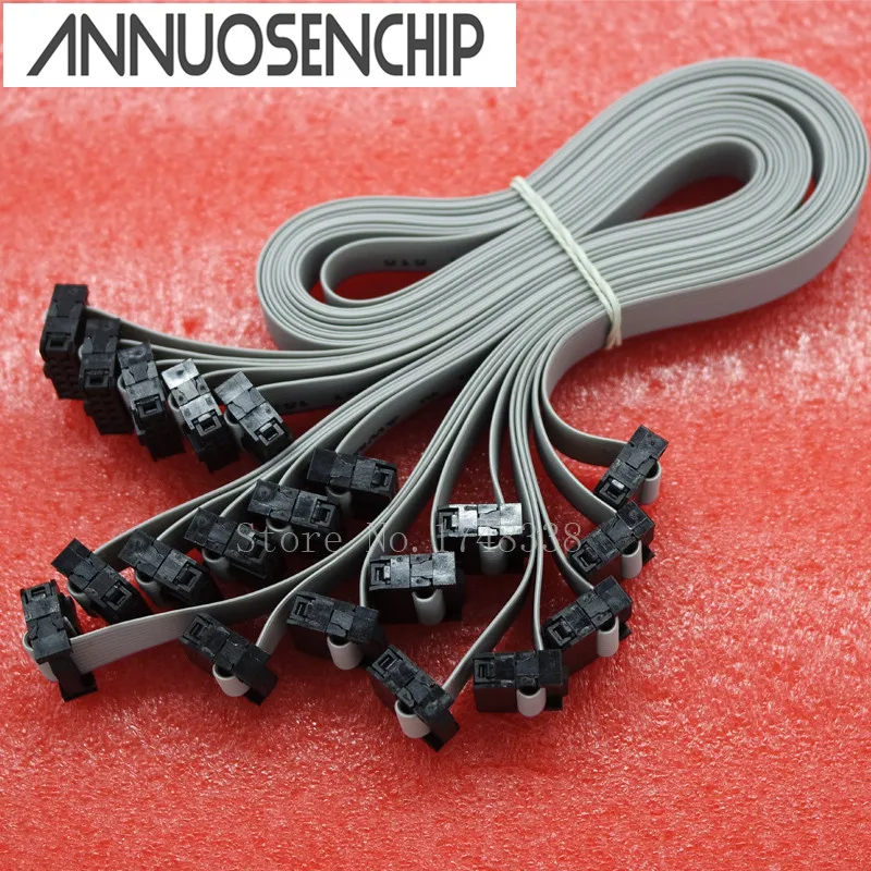 FC-10P USBISP JTAG AVR 10Pins 2.54mm Pitch FC10P-10P Gray cable Length about 50CM | Электронные компоненты и