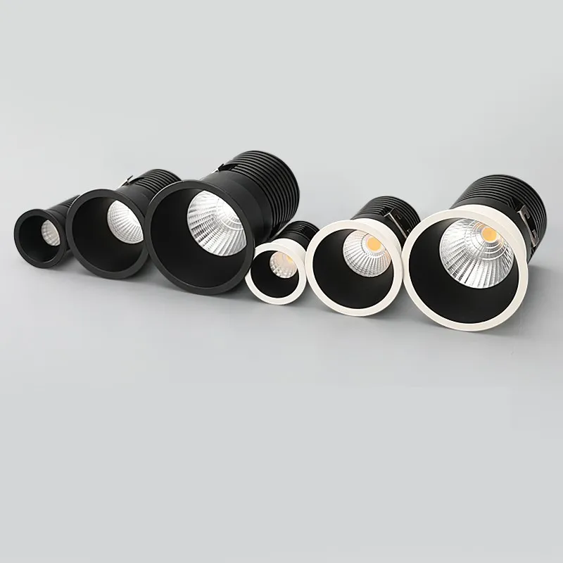 

Dimmable Recessed Anti Glare COB LED Downlights 7W 9W12W 15W 18WLED Ceiling Lamps LED Ceiling Spot Lights Indoor Lighting