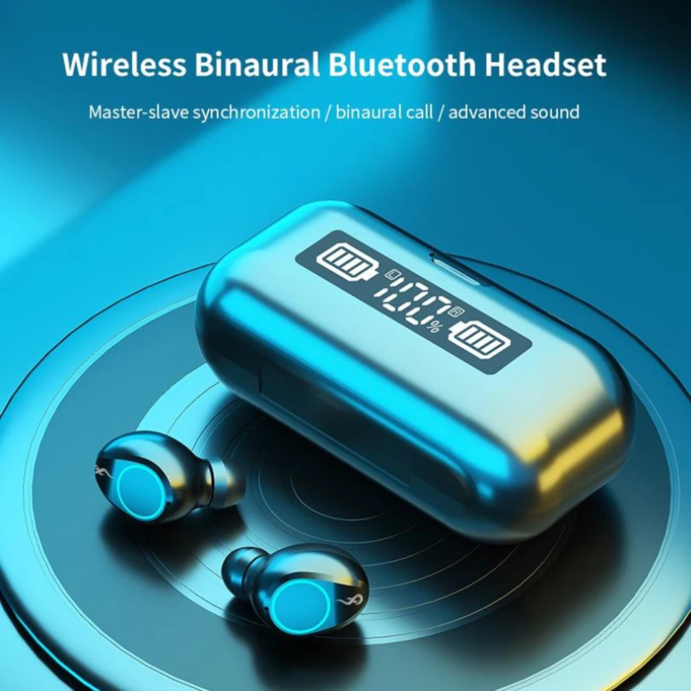 TWS Беспроводная Bluetooth 5 1 гарнитура с сенсорным управлением HiFi стерео ЖК-дисплей |