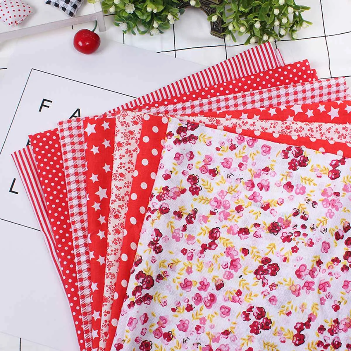 

7pcs 50*50CM Square Crafts Cloth 100% Cotton Fabric Print Cloth Sewing Quilting for Patchwork Needlework DIY Handmade Material