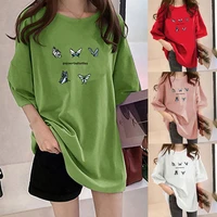 women t shirt short sleeve skin friendly pullover women butterfly printing t shirt for daily life