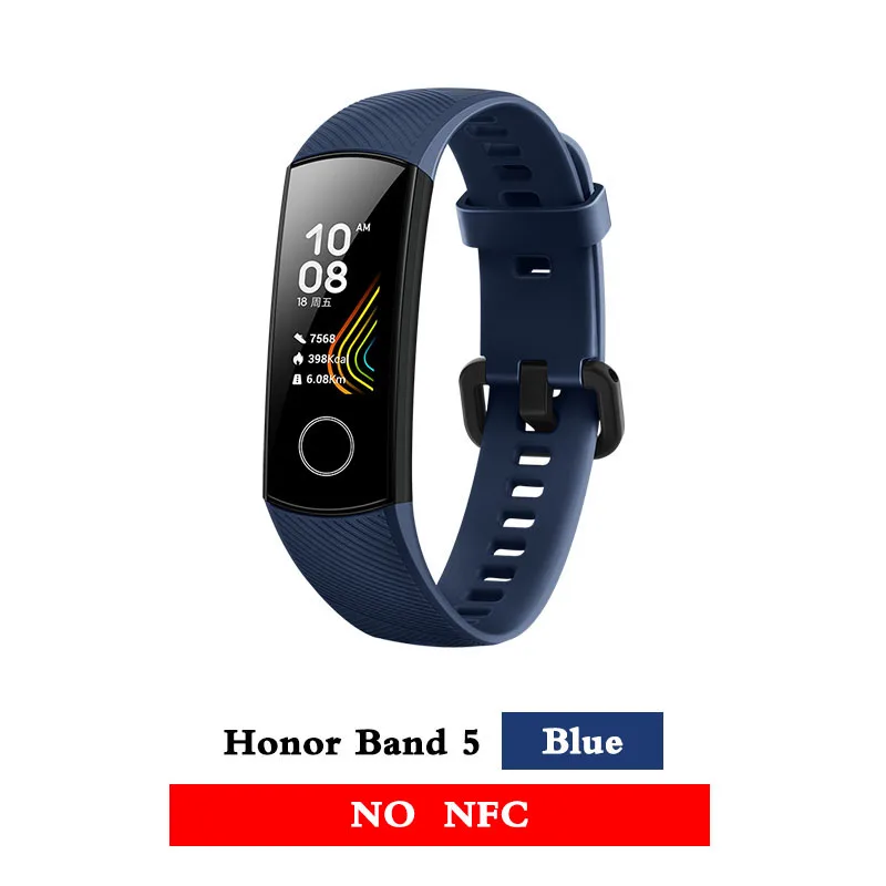 band 5 blue Huawei Honor band 5 smartband AMOLED huawei smartwatch кровяное кислородное сердце rage ftness трекер сна swiming sport trakcer gps - Цвет: band 5 blue