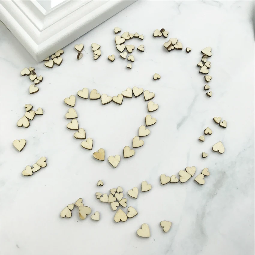 100/200 шт. деревянные настольные украшения в виде сердца|Украшения своими руками