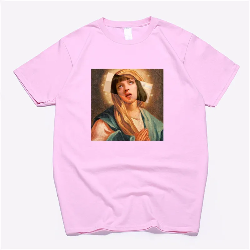 T58-Pink Женская хлопковая Футболка с изображением целлюлозы, Мэри Миа Уоллес, унисекс, скейтборд, Рождественская футболка, женская одежда для девочек, уличная рубашка - Цвет: T58-Pink