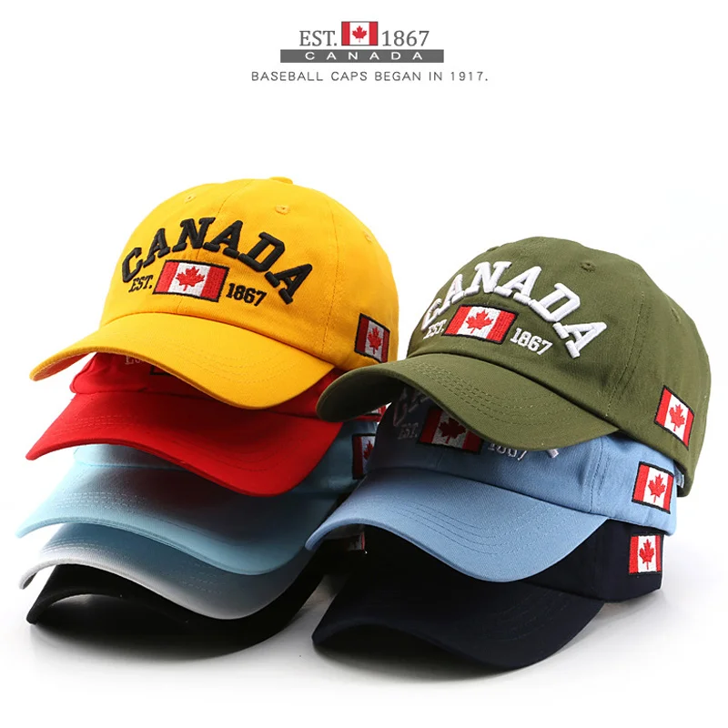 

WEOOAR Canada Baseball Cap for Men Women Snapback Hats 2021 Summer Brand Hats Hip Hoph Fitted Trucker Caps Fishing Bone MZ140