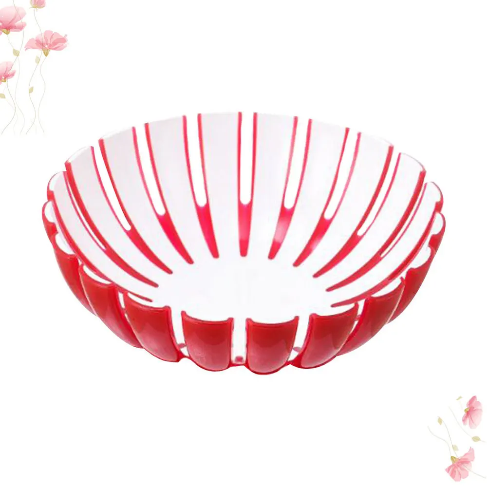

Household Food Plate Dessert Fruit Salad Plate Bowl Snack Container for Home (Red)