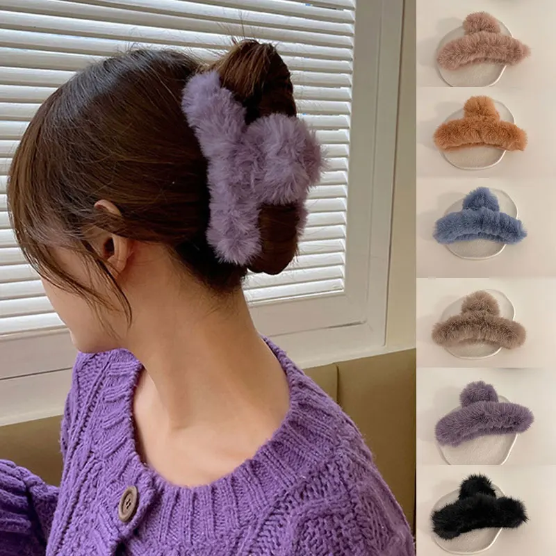 

Fashionable Hair Clip Simplicity Plush Catch Clips Shark Clips Catch The Back Of The Head Hair Catch Shark Clip Hair Accessories
