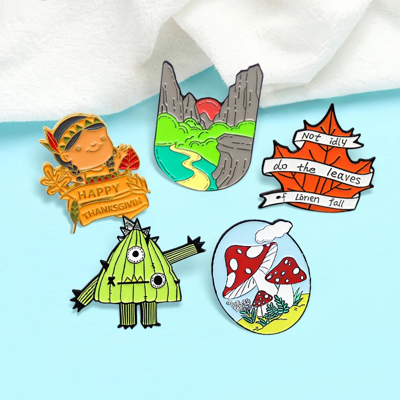 Брошь в виде гриба кактуса с героями мультфильмов на заказ листья монстра для