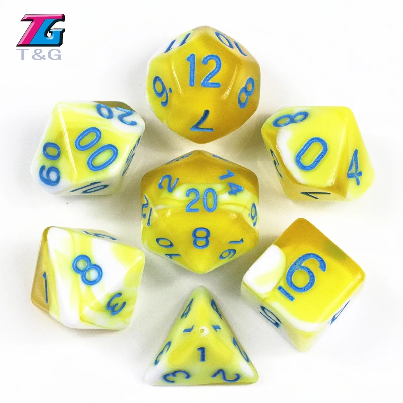 7 компл./упак. многогранник ролевая многогранные кости для доски карточки Клубные