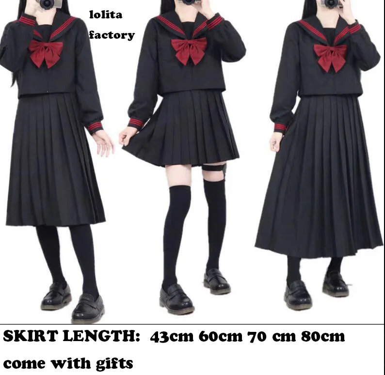 Осенняя японская школьная форма для девочек милые длинные матросские топы