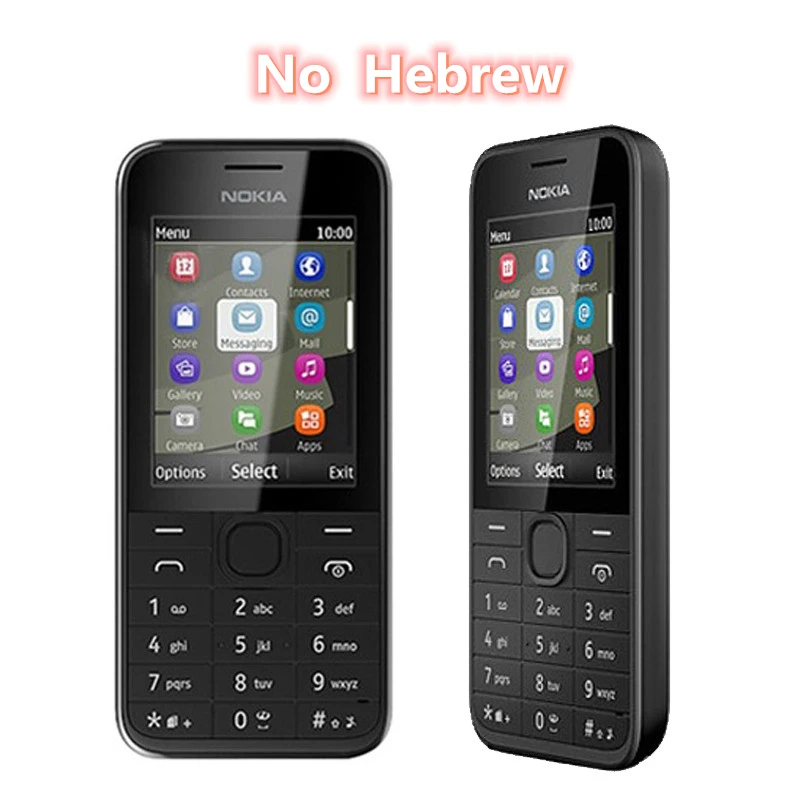 used nokia 208 dual sim version phone no hebrew gsm unlocked mobile phone free global shipping