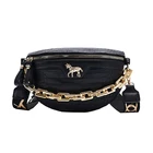 Женская винтажная сумка с крокодиловым узором, маленькие кошельки на молнии, роскошная дизайнерская дорожная нагрудная сумка, брендовая сумка через плечо с логотипом лошади