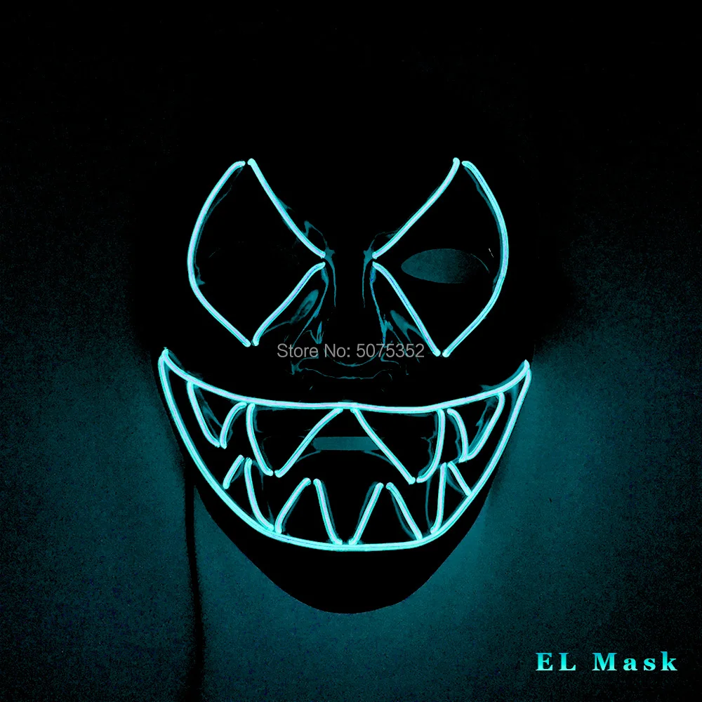 Аксессуары для костюма светящаяся ночная маска Ужасный страшный лица EL Wire