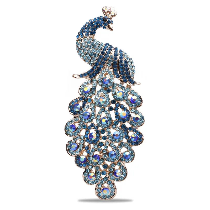 Большой размер 120 мм Высота красивый и роскошный павлин брошь булавки для платья