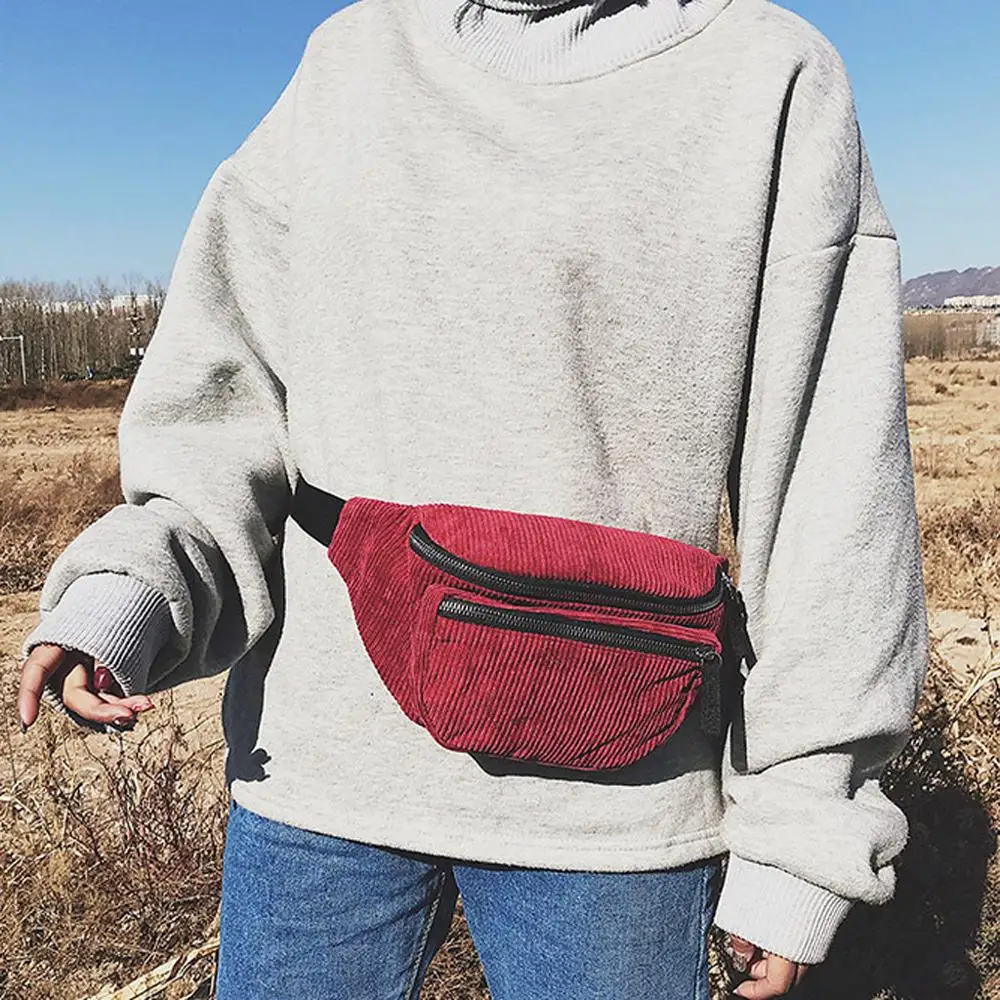 Холщовая поясная сумка унисекс на молнии нагрудная уличная спортивная