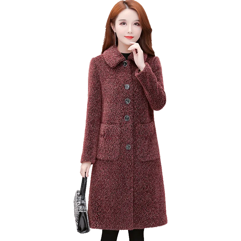 Haute Couture Fur Parkas Elegant Top Women Clothing Winter  Shaggy Coat Korean style Jacket Imitate Mink Cashmere Long Outerwear