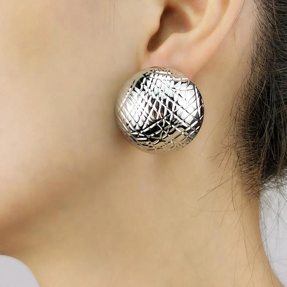 Женские круглые серьги-гвоздики MANILAI