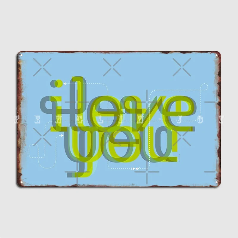 

I Love You Metal Plaque Poster Pub Club Bar Create Plates Tin Sign Poster