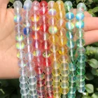 Граненые AB белые блестящие Кварцевые бусины с лунным камнем, Блестящие кристаллы, бусины россыпью, зеркальные бусины, браслет 6810 мм