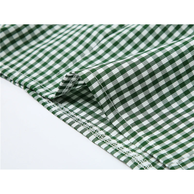 

Summer New Streetwear Bow Plaid Print Blouses Women 2021 Fashion Retro Puff Short Sleeve Shirt Female Sweet Tide Casual Blusas