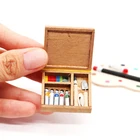 1:12 миниатюрная художественная ручка для кукольного домика деревянная коробка игрушки для кукол