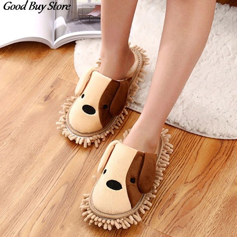 1 пара Милые домашние тапочки с собачкой Унисекс Тапочки пылеотталкивающей