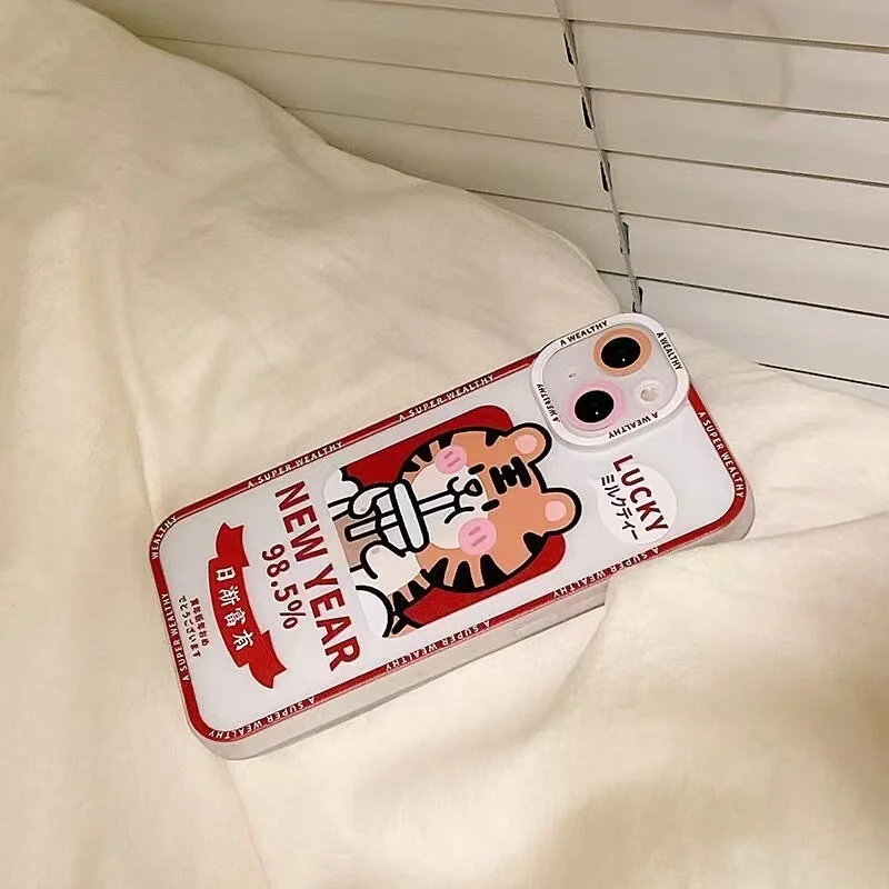 

Ins Super Cute Red Tiger IPhone13promax Apple 12 Mobile Phone Case 11 New X/xr Female 8p