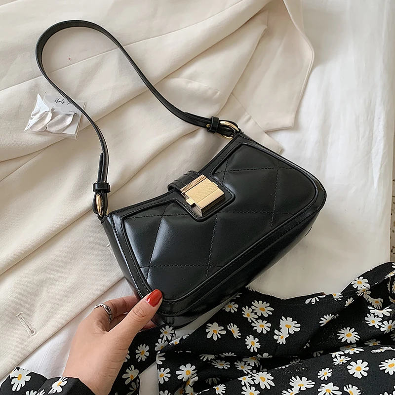 

JinMantang Small PU Leather Armpit Bag For Women 2021 Luxury Shoulder Handbags Female Travel Crossbody Bag Design Cross Body Bag
