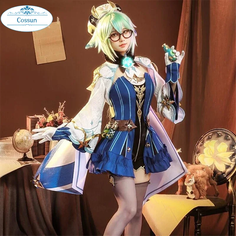 

Anime! Genshin Impact Sucrose Game Suit Sweet Lovely Dress Uniform Cosplay Costume Halloween Role Play Outfit Women NEW
