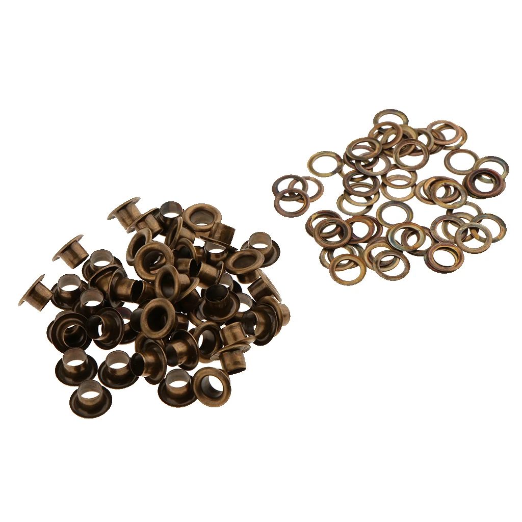 Bronze 9mm 50 шт Металлические Люверсы с шайбой кожевенное ремесло аксессуары для одежды Декор ремесла - Цвет: Bronze 9mm