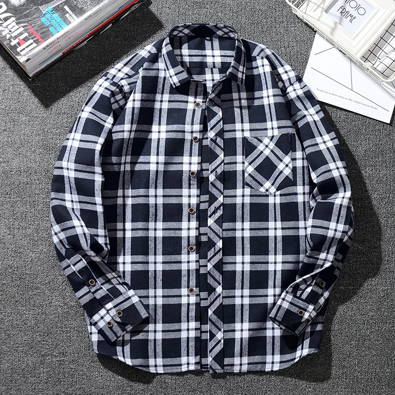 Мужская клетчатая рубашка 10xl 9xl 8XL с длинным рукавом приталенный крой размера