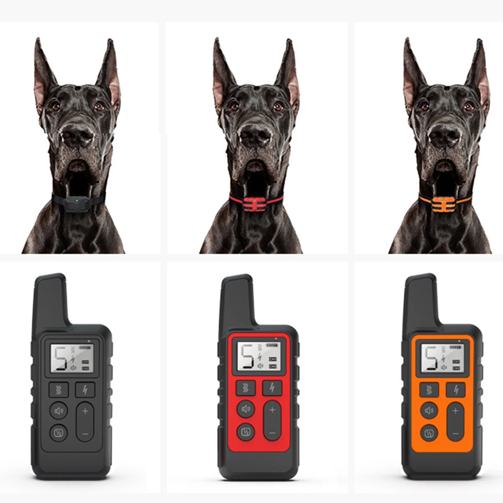 

Dog Training Collar 500M Electric Shock sound Anti-Bark Remote Waterproof usb Rechargeable LCD dogs training adjustable