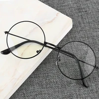 vintage round metal frame personality college style clear lens eye glasses frames blue light eye protection mobile phone game