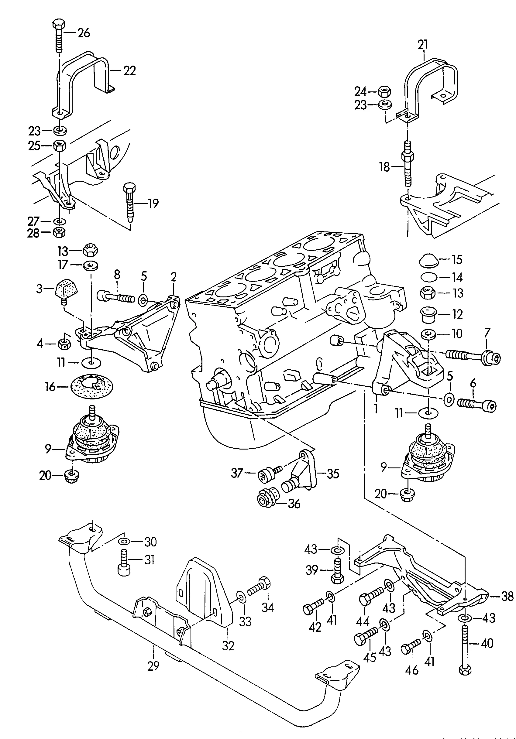 

Baofeng Engine Rubber Pier Mounts 4A0199379C=4A0199379A=4A0199379B For Audi 100 A6 Avant