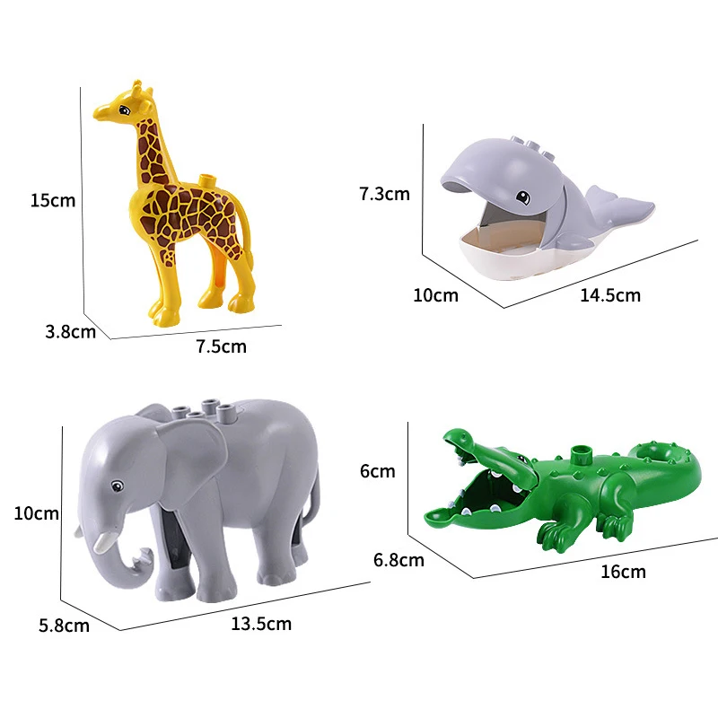 Горячая Распродажа Duploed серии животных большие строительные блоки черная кошка