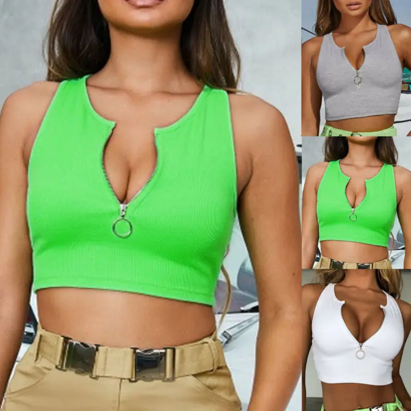 Женские укороченные топы футболка на молнии повседневные футболки блузка без