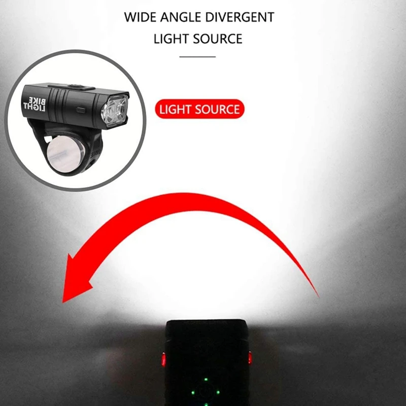 

Bike Headlight 2XT6 LED MTB Waterproof Taillight with USB Bicycle Flashlight 5LED Bicycle Computer/Horn Bike Front Light