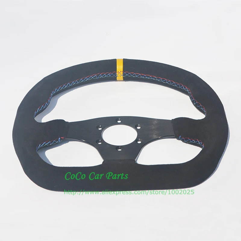 D образная форма 3 цвета стежок замша кожа картинг игра рулевое колесо