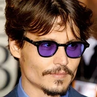 fashion vintage johnny depp style round sunglasses clear tinted lens brand design party show sun glasses oculos de sol