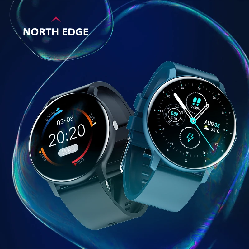 Мужские Смарт часы NORTH EDGE с функцией отслеживания активности пульсометром