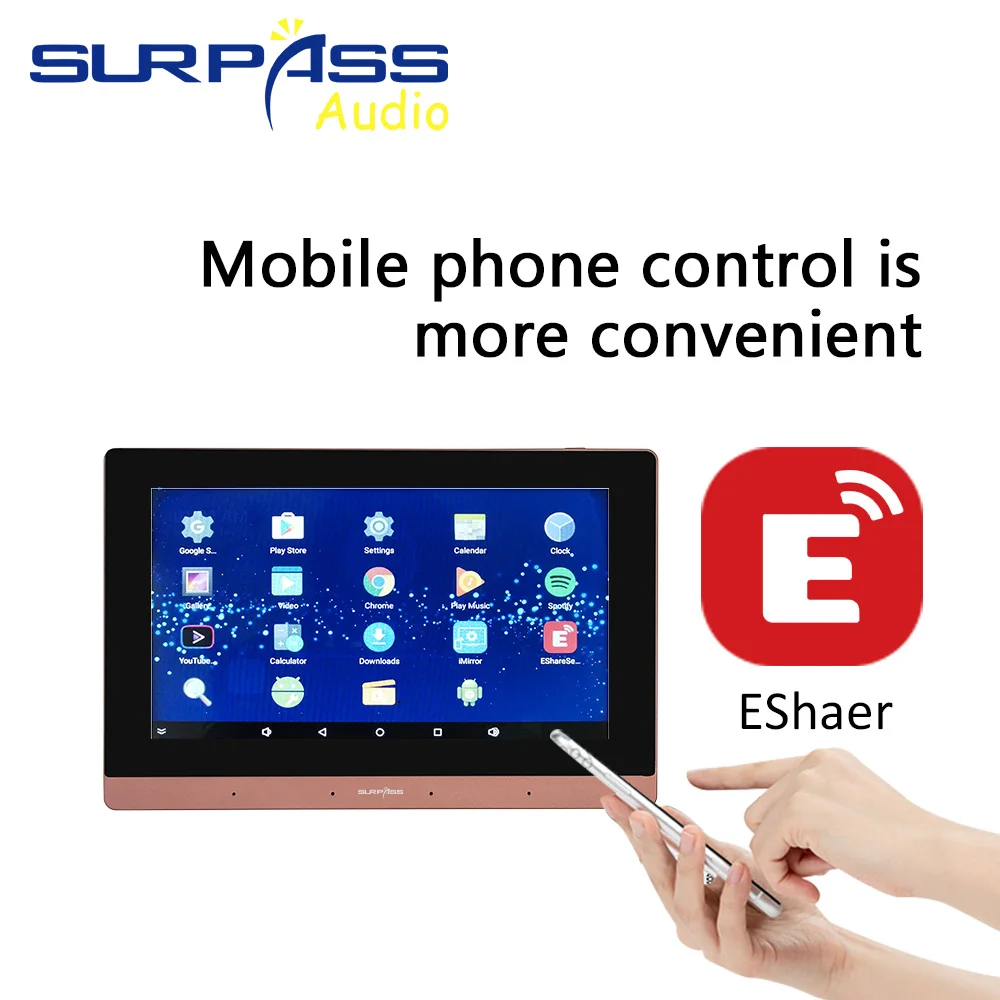 Домашний фон Музыка Bluetooth беспроводной Wi-Fi настенный усилитель сенсорный экран