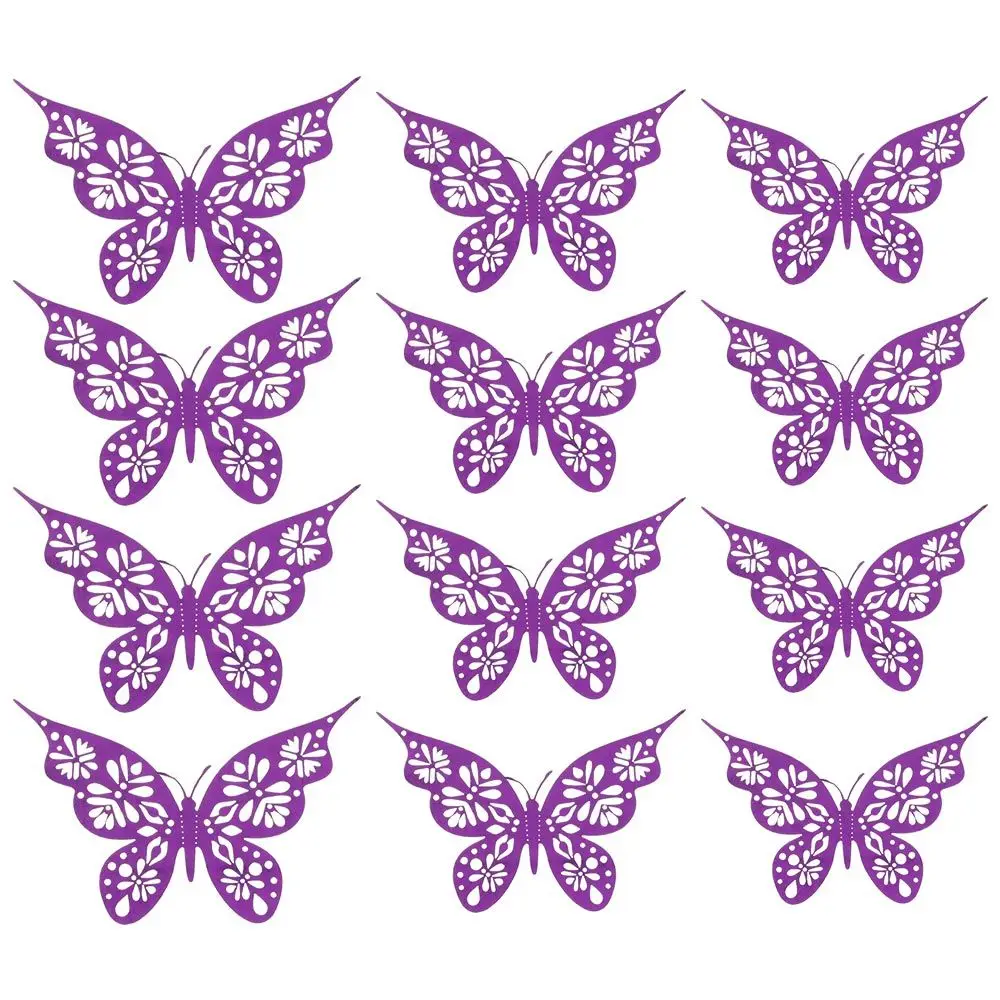 

Bedroom Butterfly Fridge Kids Rooms Exquisite Design 3D Hollow Butterfly Home Decoration Wall Sticker DIY Wall Decor