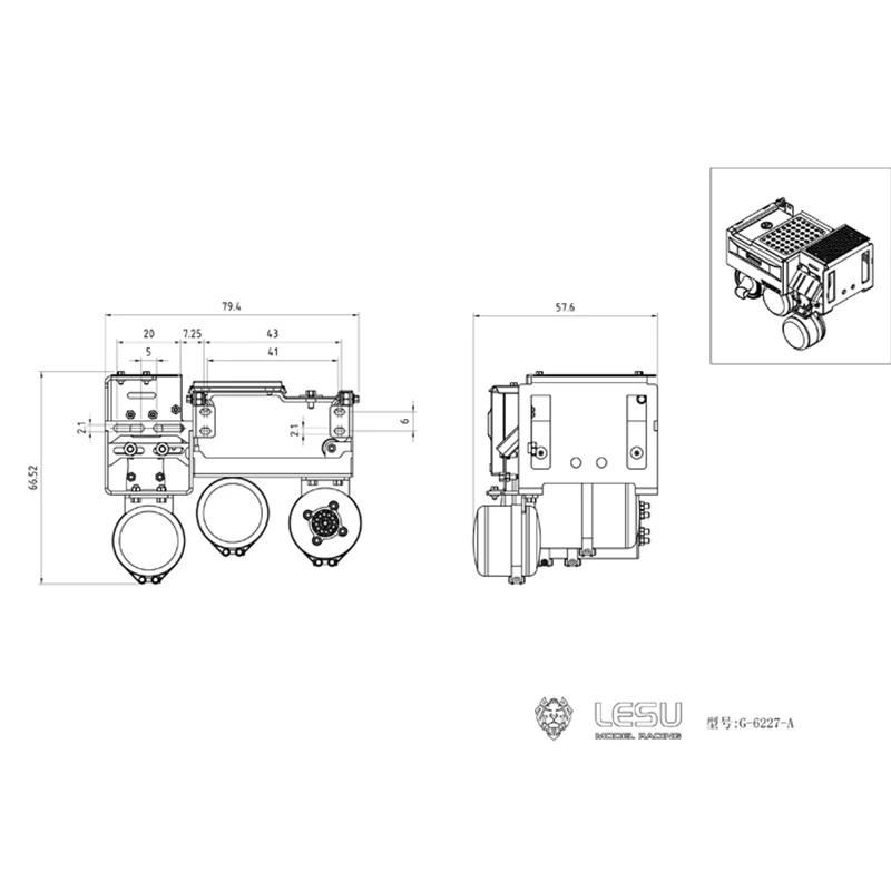 Выхлопной бак LESU Meal для радиоуправляемого 1/14 TAMIYA VOLVO FH16 трактора грузовика модель