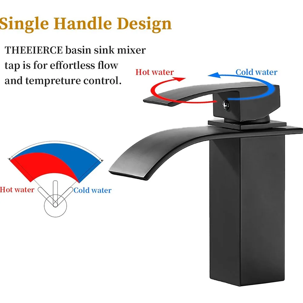 

Deck Mount Waterfall Bathroom Faucet Single Handle Hot And Cold Bathroom Water Faucet Water-Saving Vanity Vessel Sinks Mixer Tap
