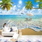Пользовательские 3D фото обои xuesu, HD, вид на море, кокосовое дерево, Пляжный Пейзаж, 8D Настенные обои для спальни, гостиной, фона для телевизора