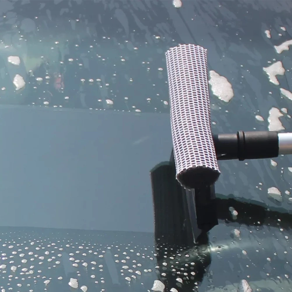 

Car Window Squeegee Window Handle Cleaning Brush Non-telescopic Rod Glass Squeegee For Home Office Car Black Brush Cleaning Tool
