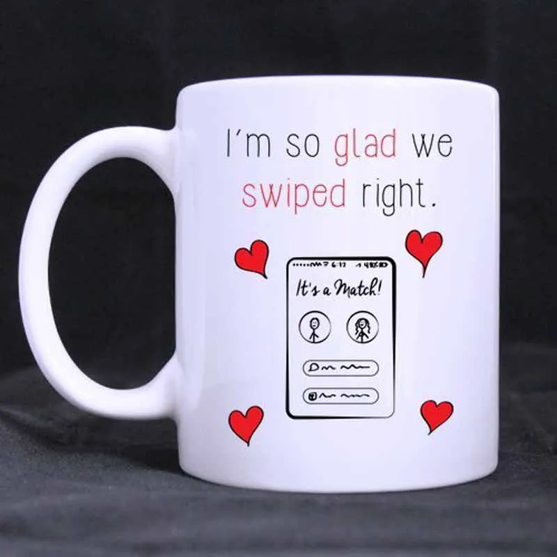 Кофейная кружка I'm So Happy I Swiped Right Tea Cup Керамическая кофейная 11 унций | Дом и сад