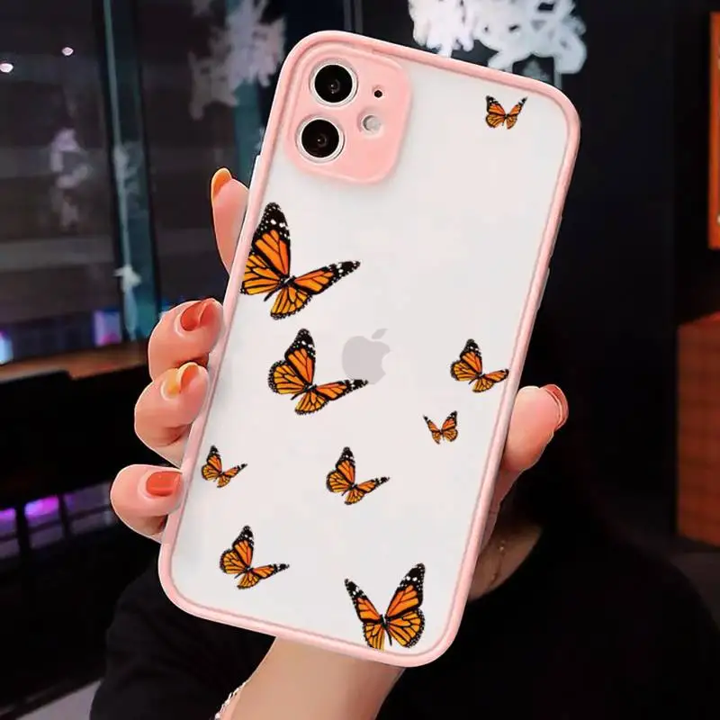 

Fly Butterfly beautiful art luxury Phone Case cover matte transparent For iphone 7 8 11 12 plus mini x xs xr pro max cover