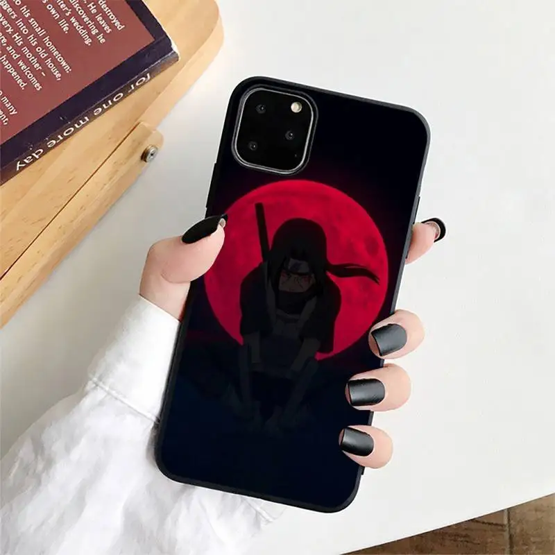 

FHNBLJ Anime Naruto Itachi Phone Case for iPhone 8 7 6 6S Plus X 5S SE 2020 XR 11 12 pro XS MAX