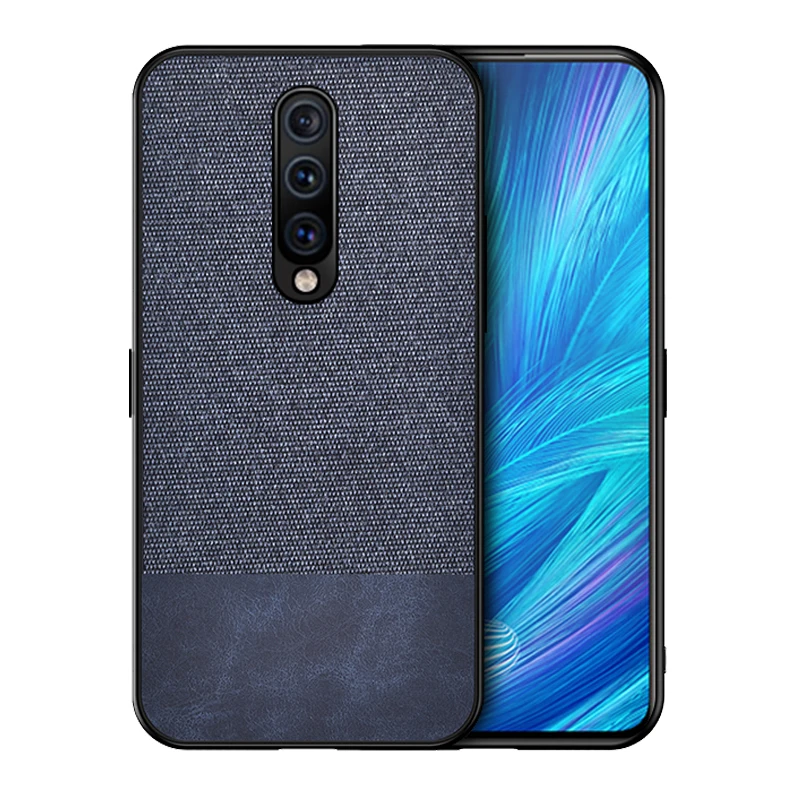 Винтажный тканевый чехол для Oneplus 7 противоударный силиконовый задней панели